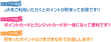 ＪＡポイントサービスの特徴