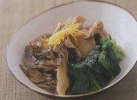 キクナとマイタケの吉野煮